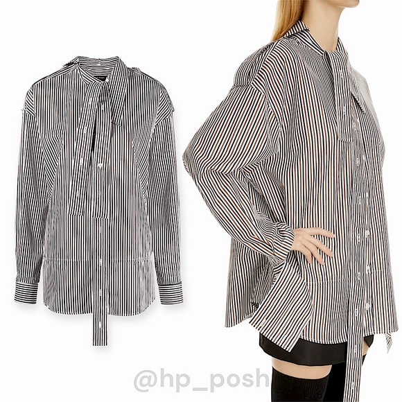 Meryll Rogge Signature Deconstructed Oversize Stripe Shirt NWT - Picture 3 of 8